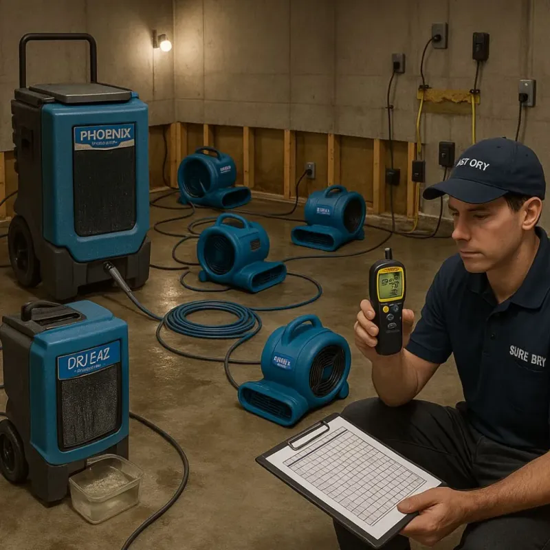 Structural Drying and Dehumidification process in Carbon Hill, AL